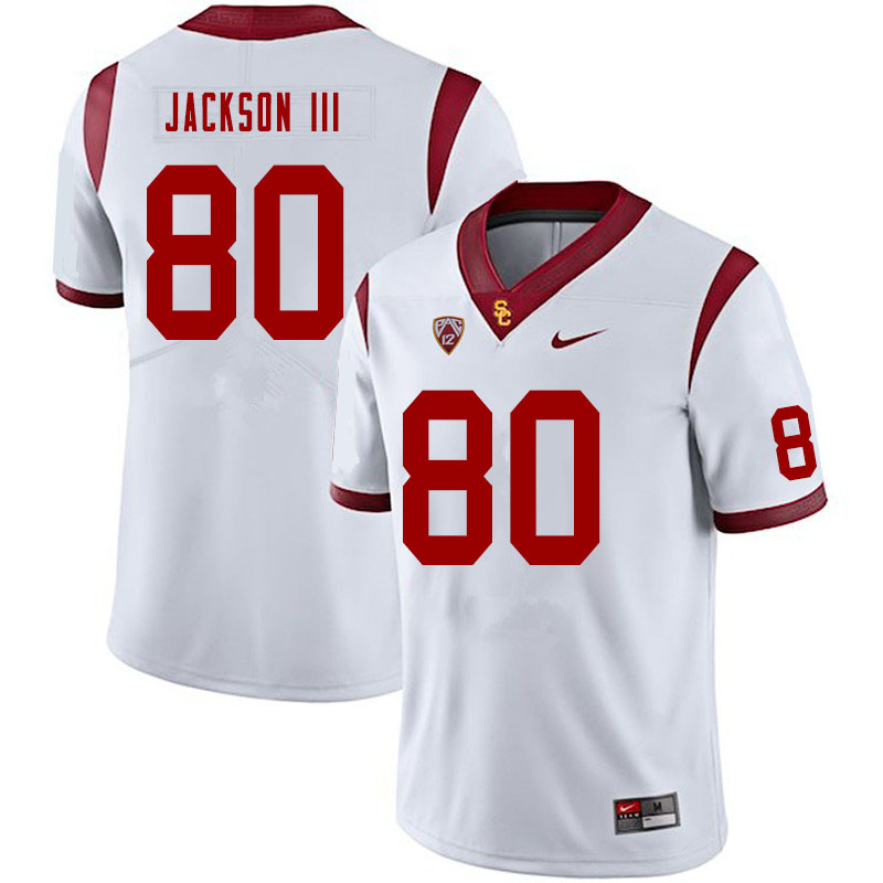 Men #80 John Jackson III USC Trojans College Football Jerseys Sale-White
